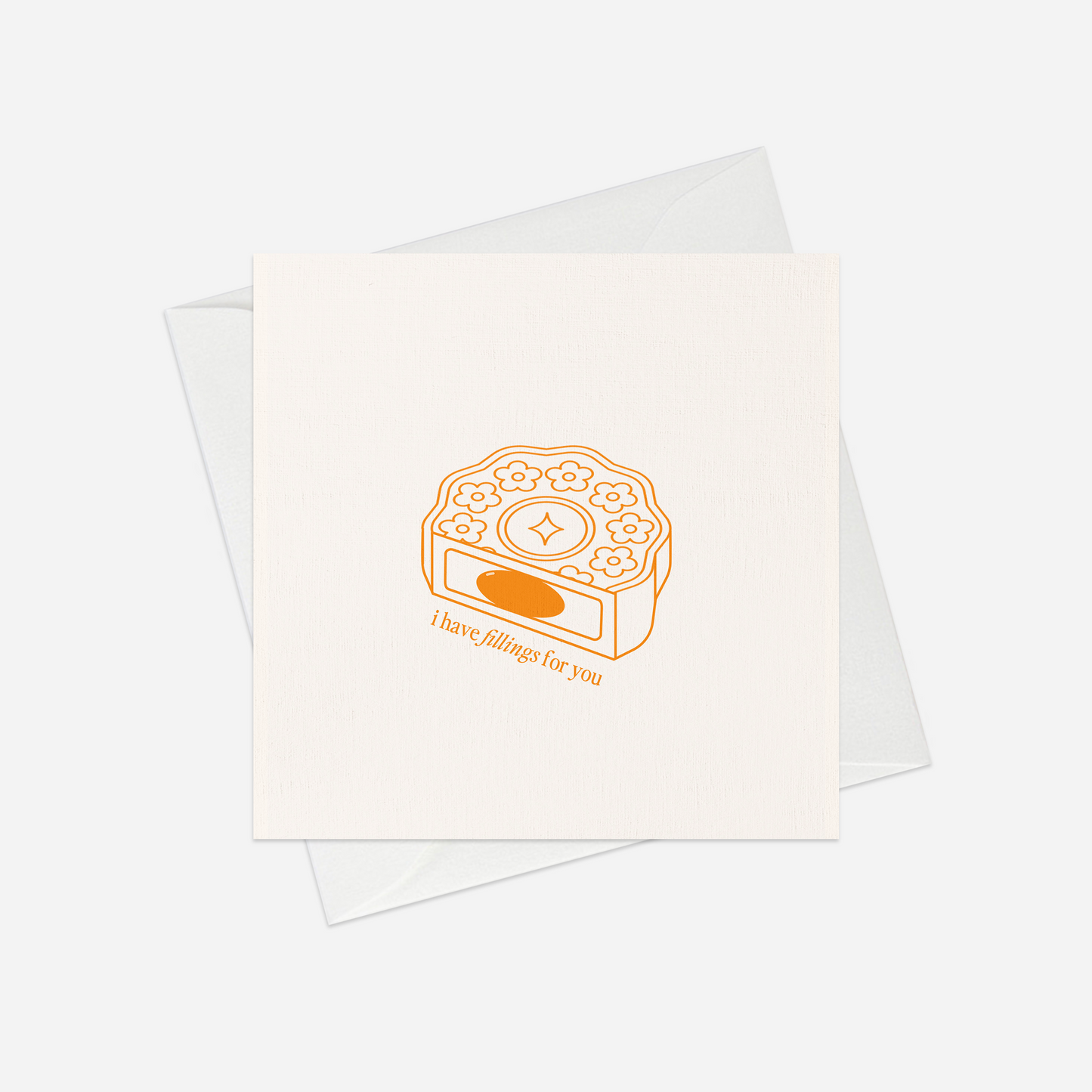 I have fillings for you postcard (mooncake)