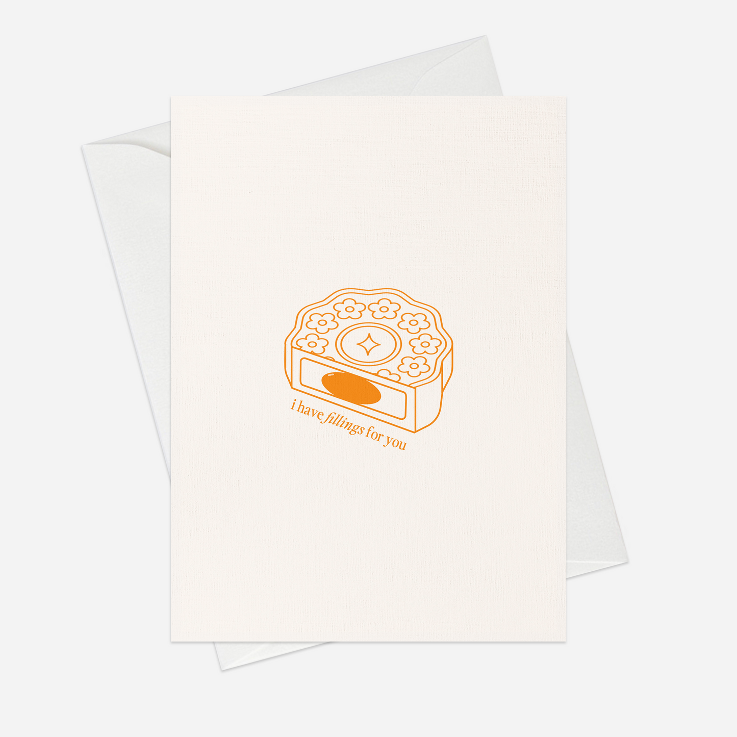 I have fillings for you postcard (mooncake)