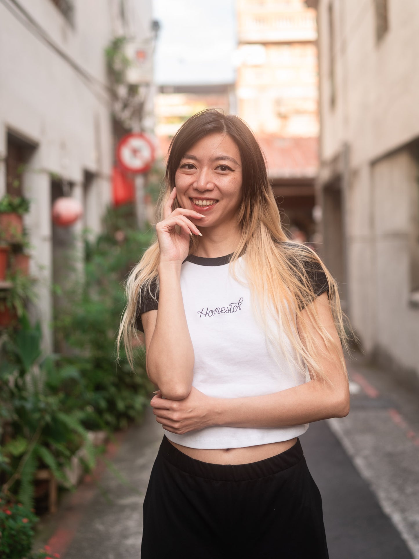 Homesick raglan cropped tee