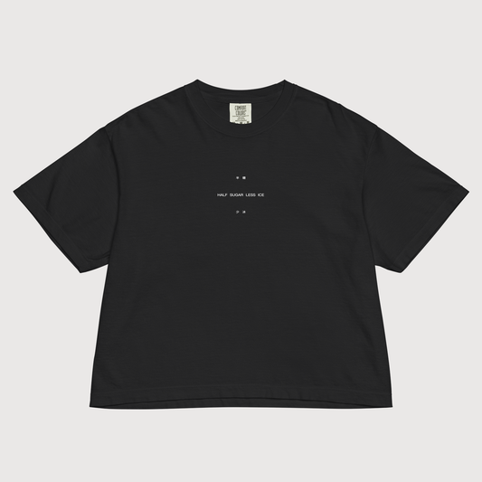 Half Sugar Less Ice boxy tee