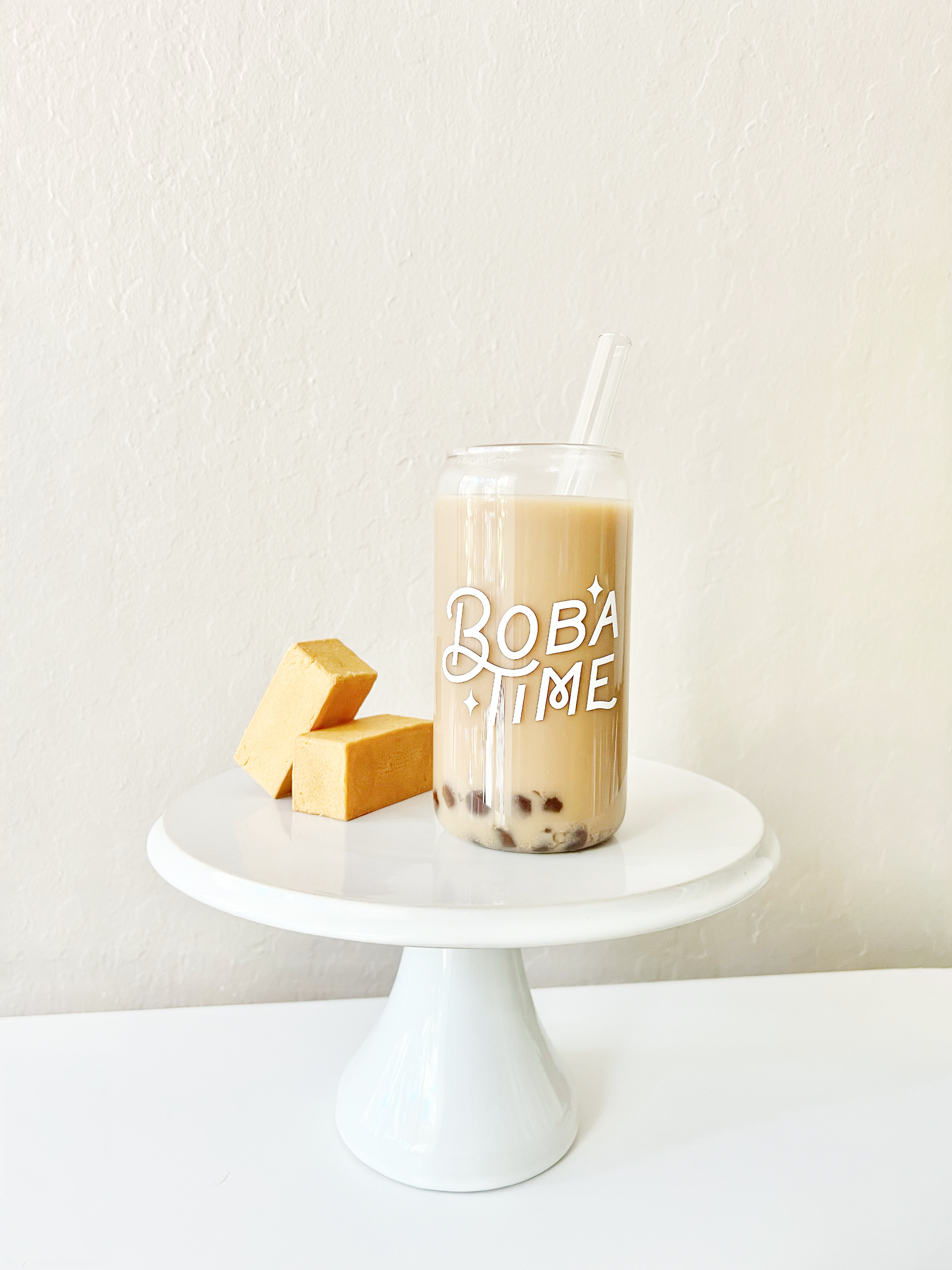 Boba Time glass cup