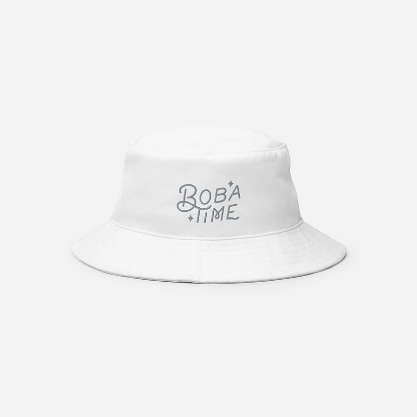 Boba Time Bucket Hat Half Sugar Less Ice