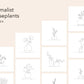 Minimalist coloring sheets: Houseplants